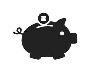 Business leasing explained - Piggybank with ZA coin