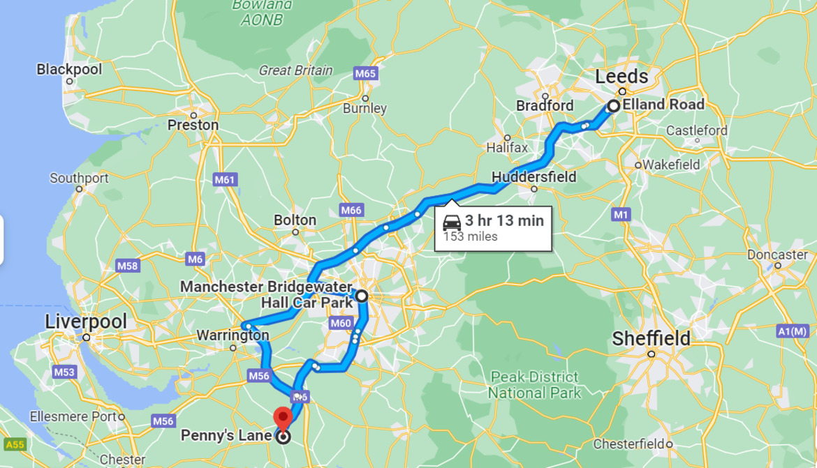 Sam & Emma's journey - 3hr 13 mins 153 miles